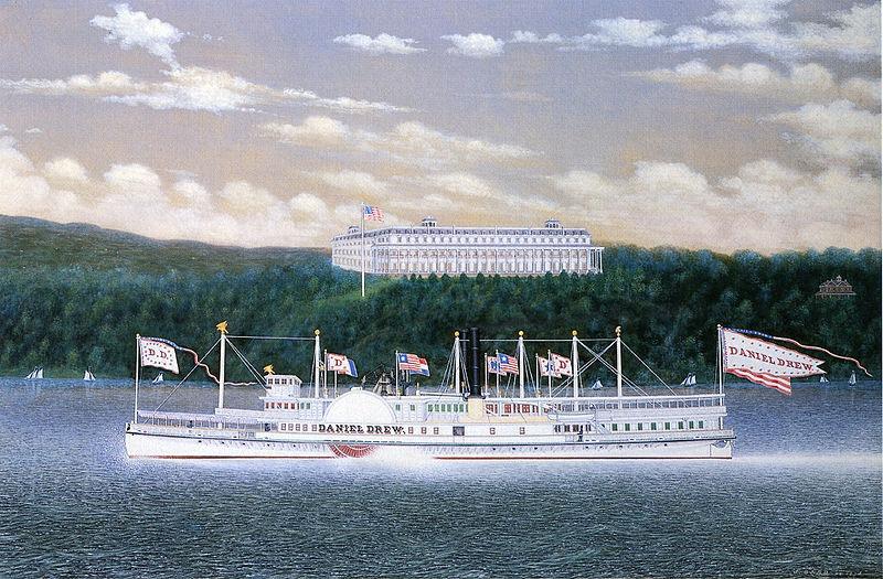James Bard Daniel Drew, Hudson River steamboat built 1861, oil on canvas painting by James Bard. At the time this painting was made, this vessel was no longer ow France oil painting art